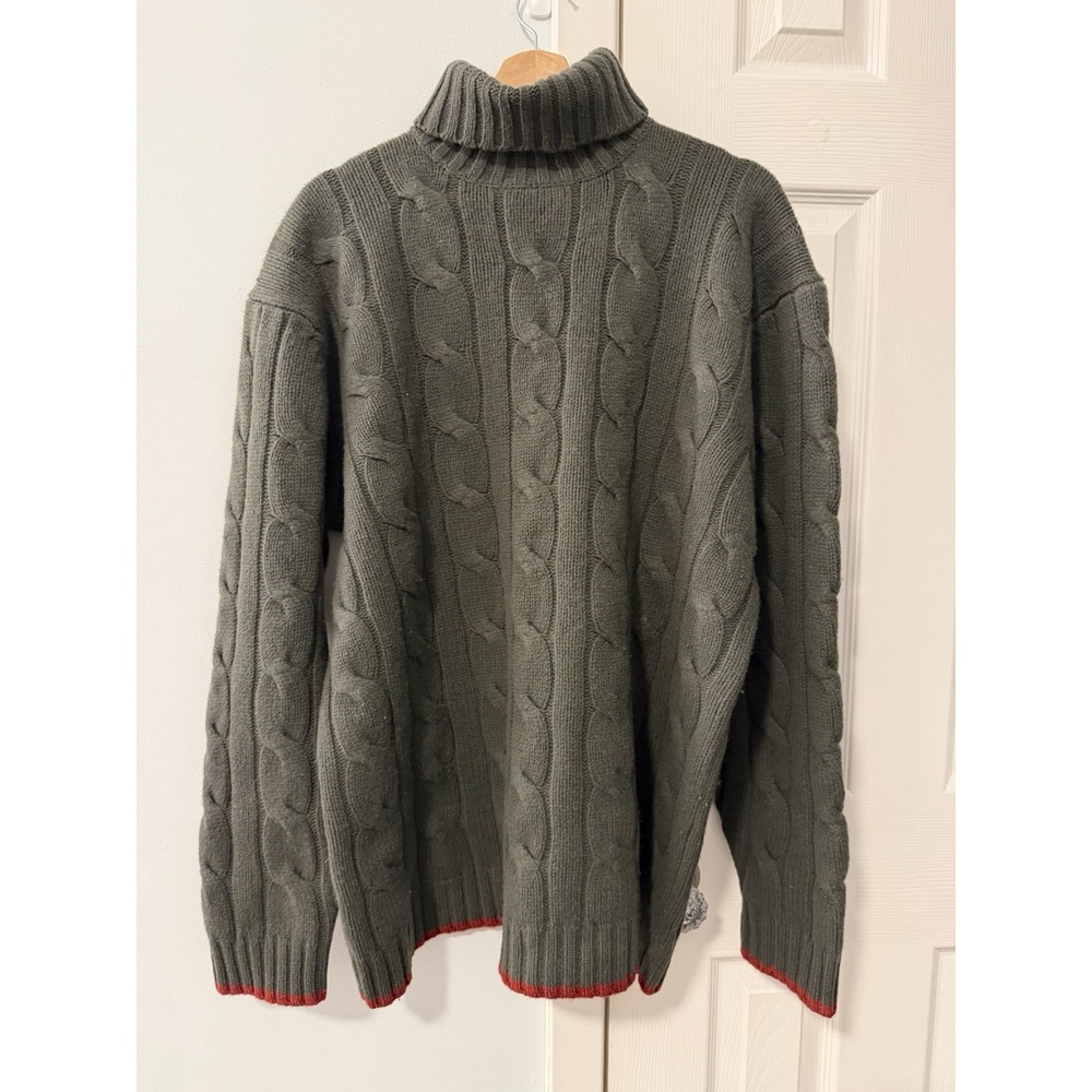 Charles Tyrwhitt Cable Turtleneck Sweater Sz XL Wool Cashmere Fisherman Grandpa
